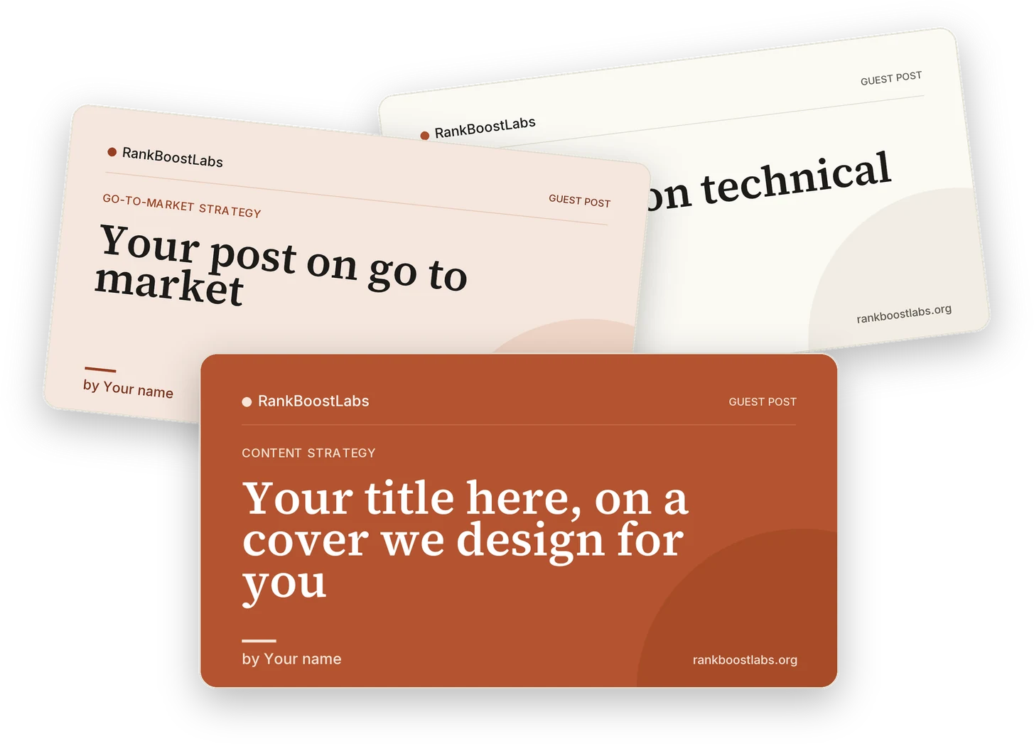 Example covers that RankBoostLabs designs for guest posts